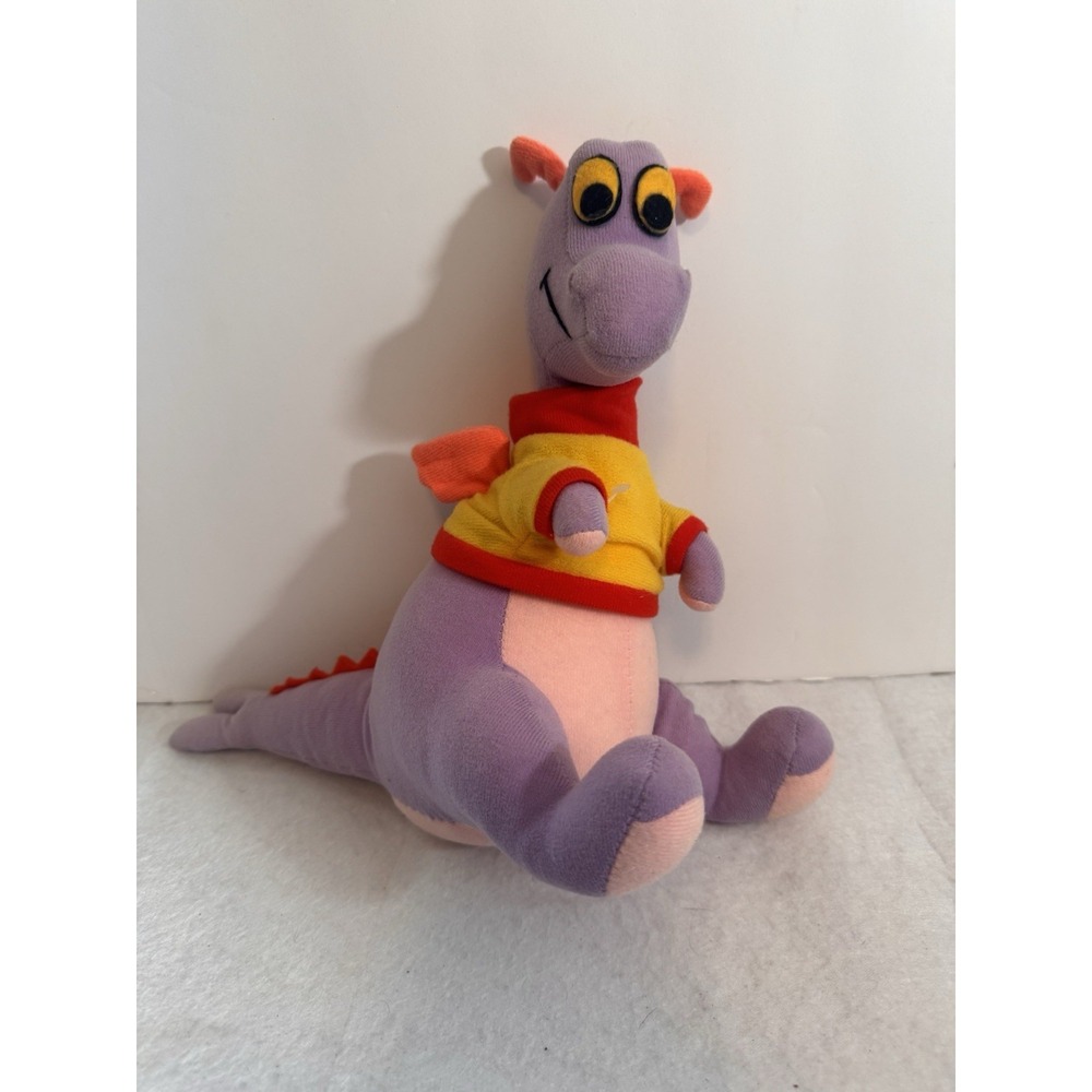 Disney Figment Plush Purple Dragon Toy Felt Epcot Walt Disney World 10 Inch 1982